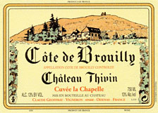 Côte de Brouilly Chapelle 2023 Château Thivin